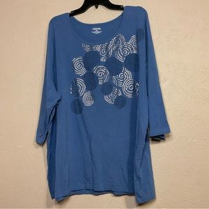 Cute blue plus size LIZ&ME shirt. 3X(26/28w)